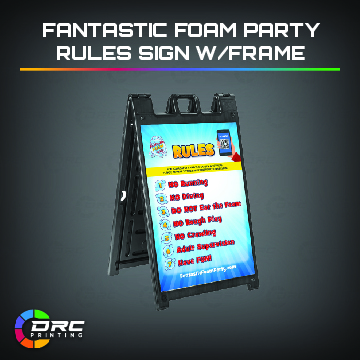 Fantastic Foam Rule Sign w/Frame