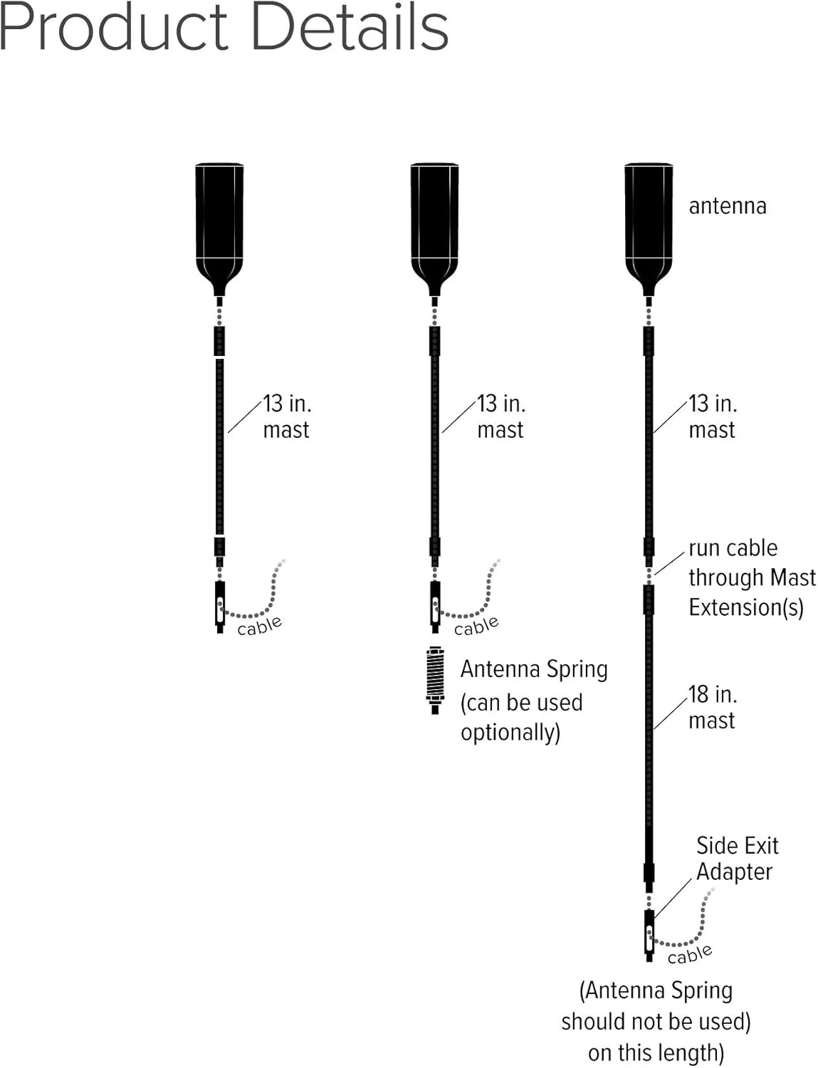 weBoost 311229 4G-OTR Trucker Edition Antenna, 17"
