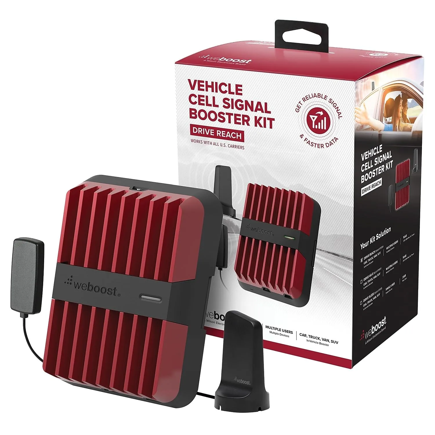 weBoost Drive Reach Vehicle Cell Phone Signal Booster, 5G & 4G LTE (470154)