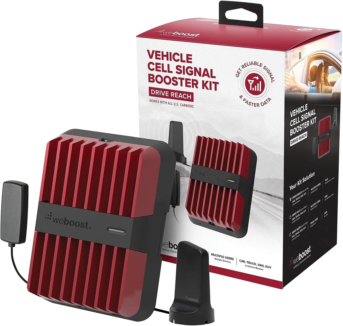 weBoost Drive Reach Vehicle Cell Phone Signal Booster, 5G & 4G LTE (470154)