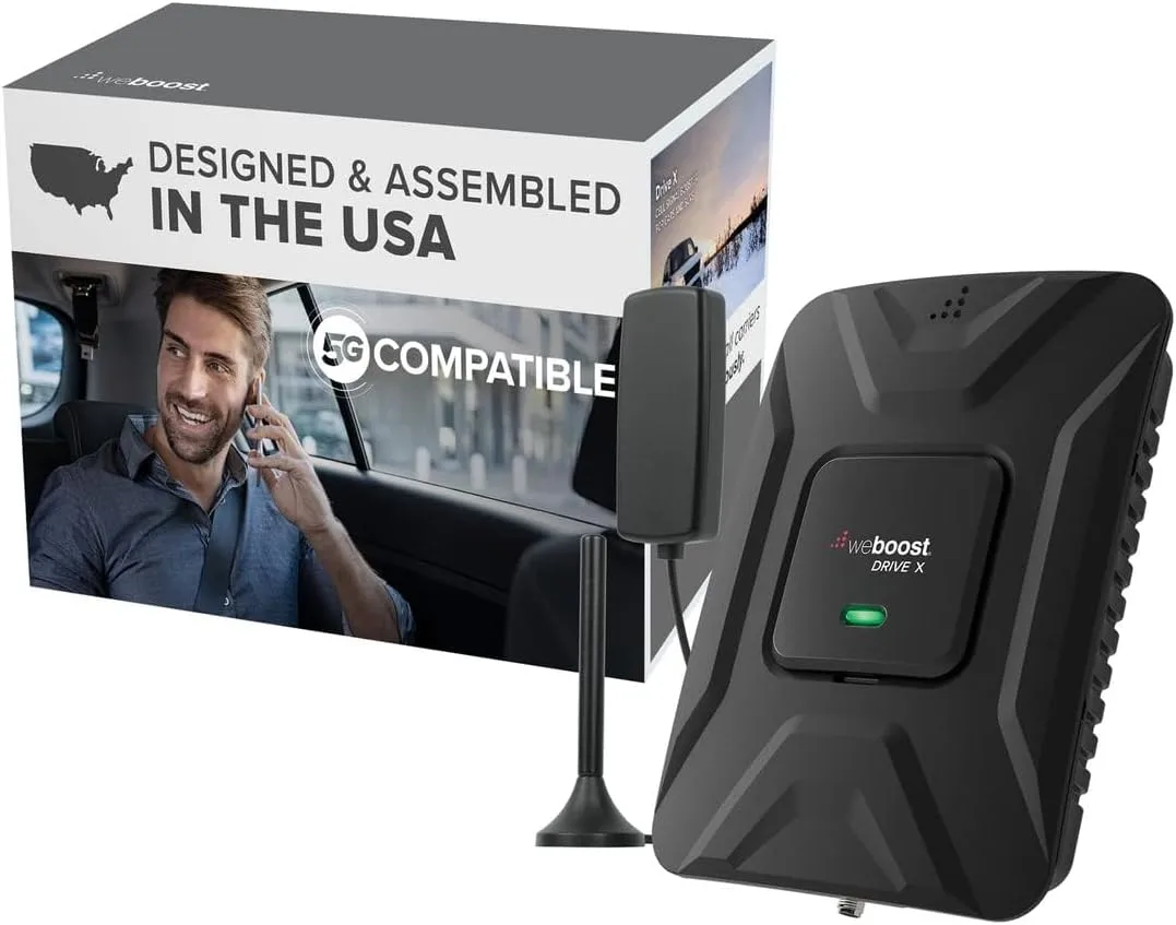 weBoost Drive X Vehicle Cell Phone Signal Booster – 5G & 4G LTE, Magnetic Roof Antenna (Model 475021)