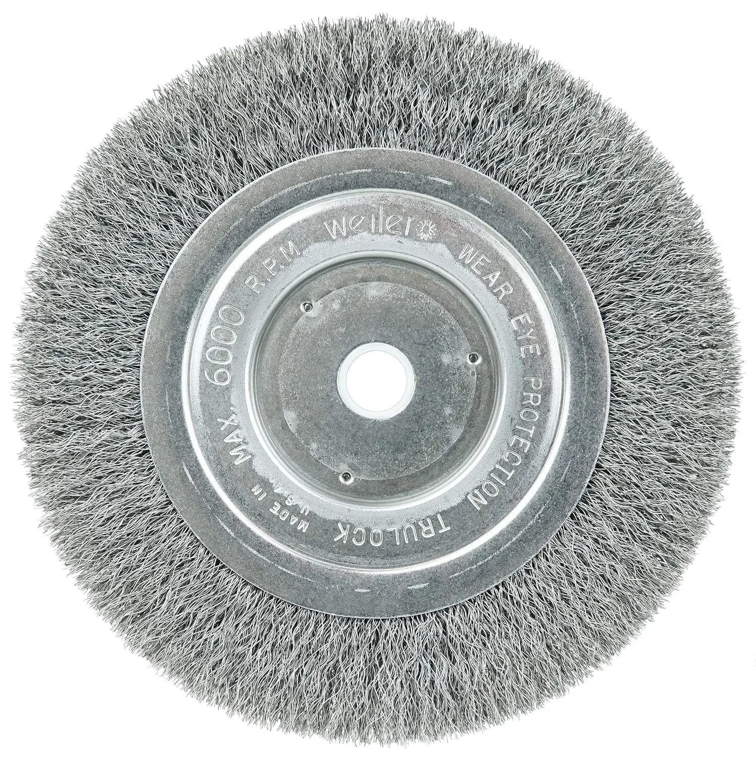 Weiler 01085 6" Narrow Face Crimped Wire Wheel, Short Trim.006 Steel Fill, 5/8"-1/2" Arbor Hole