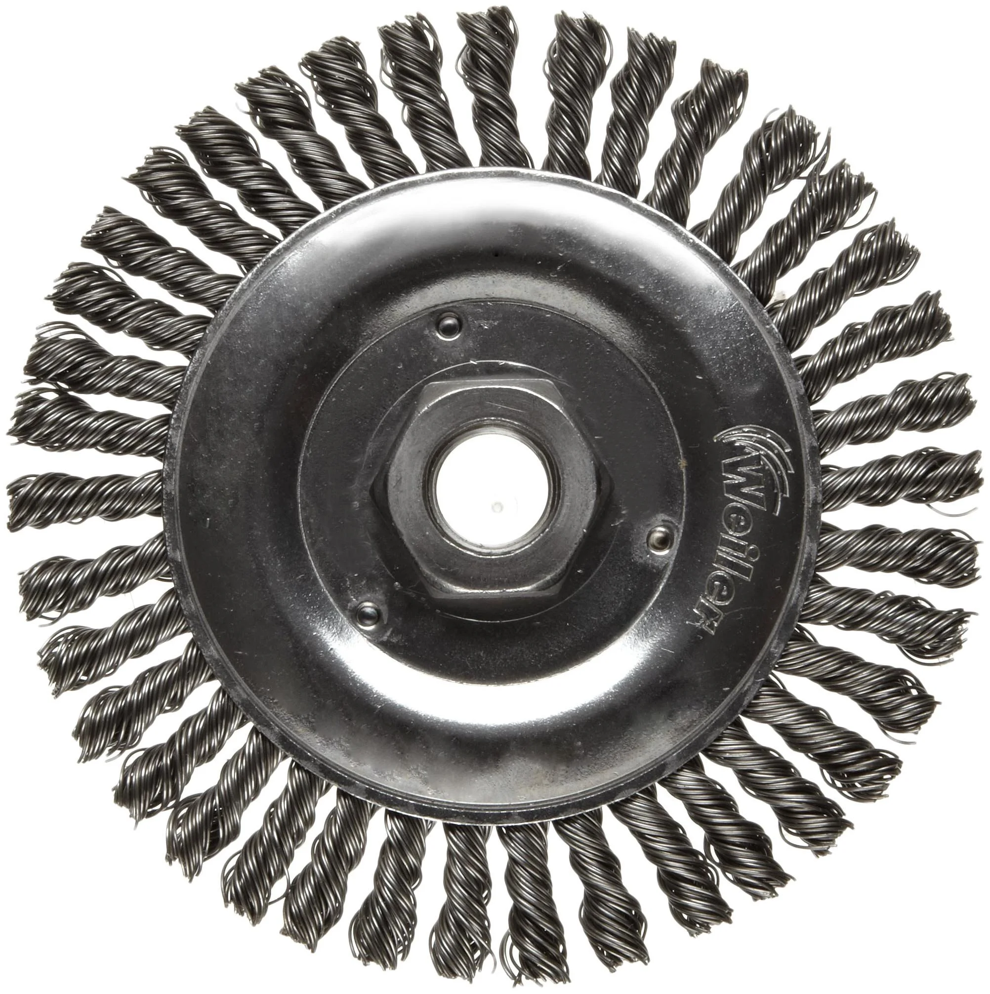 Weiler 08756 Roughneck Jr. 5" Root Pass Weld Cleaning Brush, .020" Steel Wire Fill, 5/8"-11 Unc Nut