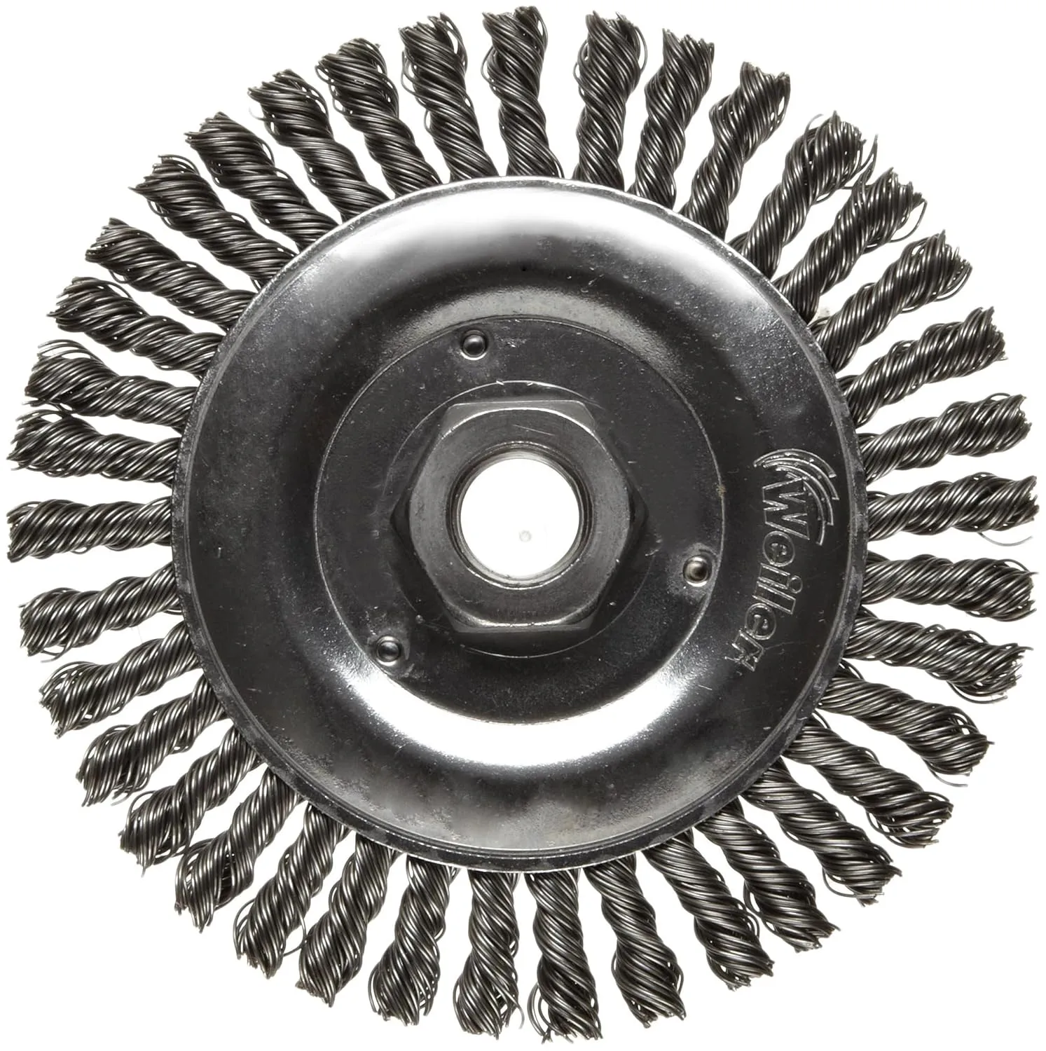 Weiler 08756 Roughneck Jr. 5" Root Pass Weld Cleaning Brush, .020" Steel Wire Fill, 5/8"-11 Unc Nut