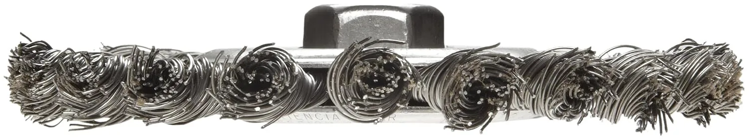 Weiler 08776 Roughneck Jr. 6 in Filler Pass Weld Cleaning Brush, .023 in Steel Wire Fill, 5/8-11 UNC Nut