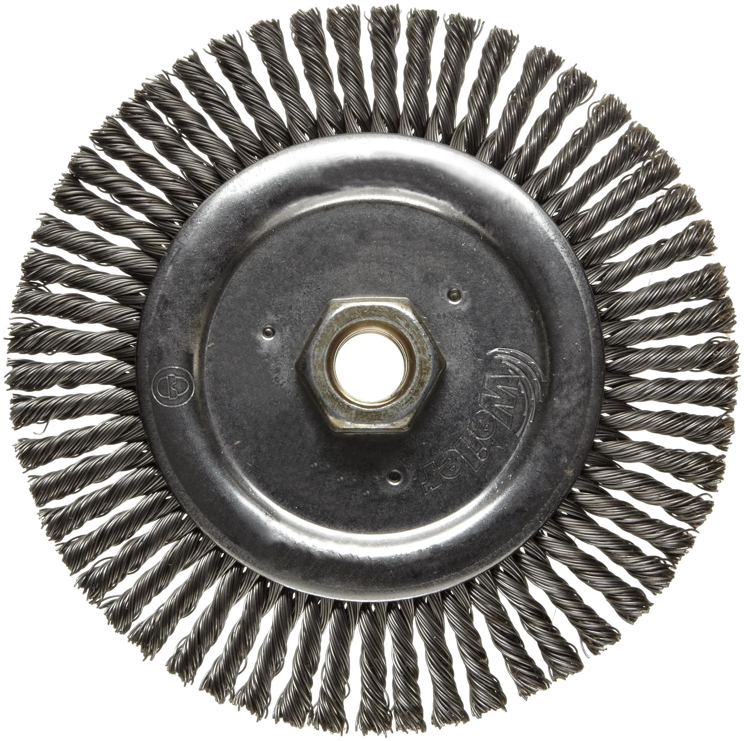 Weiler 09400 Roughneck Jr. 6" Root Pass Weld Cleaning Brush, .020" Steel Wire Fill, 5/8"-11 Unc Nut, Made in the USA