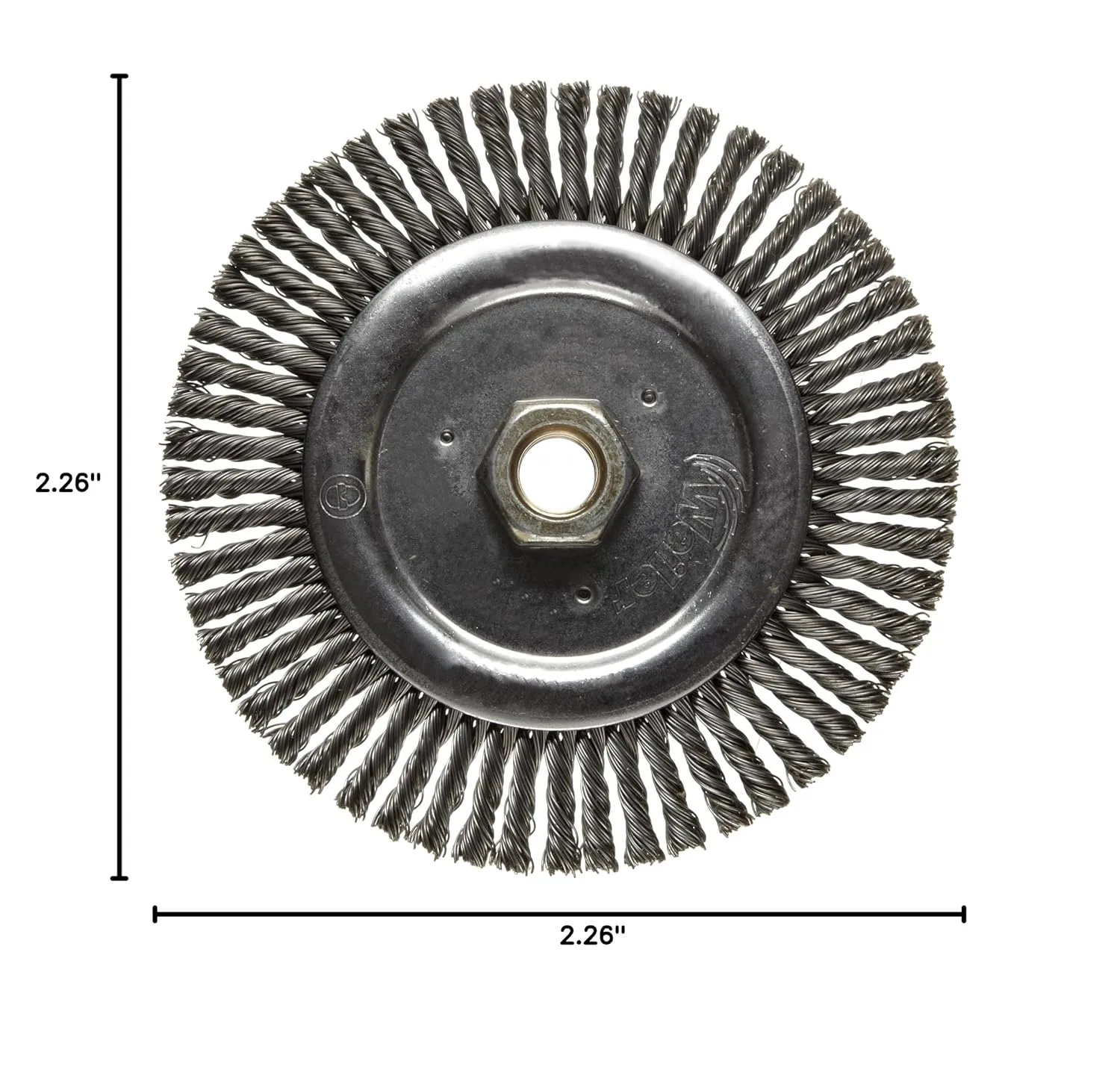 Weiler 09400 Roughneck Jr. 6" Root Pass Weld Cleaning Brush, .020" Steel Wire Fill, 5/8"-11 Unc Nut, Made in the USA