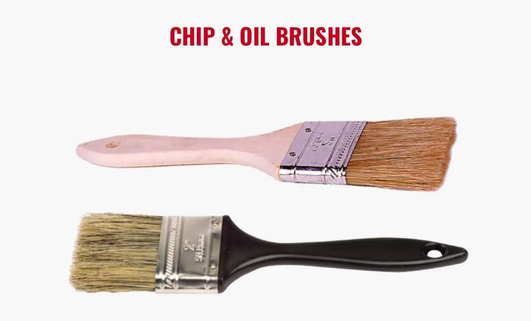 Weiler 40027 1" Vortec Pro Chip & Oil Brush, Grey China Bristle, 1-3/4" Trim Length, Plastic Handle, Durable and Disposable