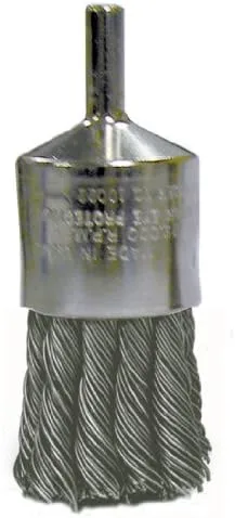 Weiler Stainless Steel Cup Brush - Shank Attachment - 1 1/8 in Diameter - 0.014 in Bristle Diameter
