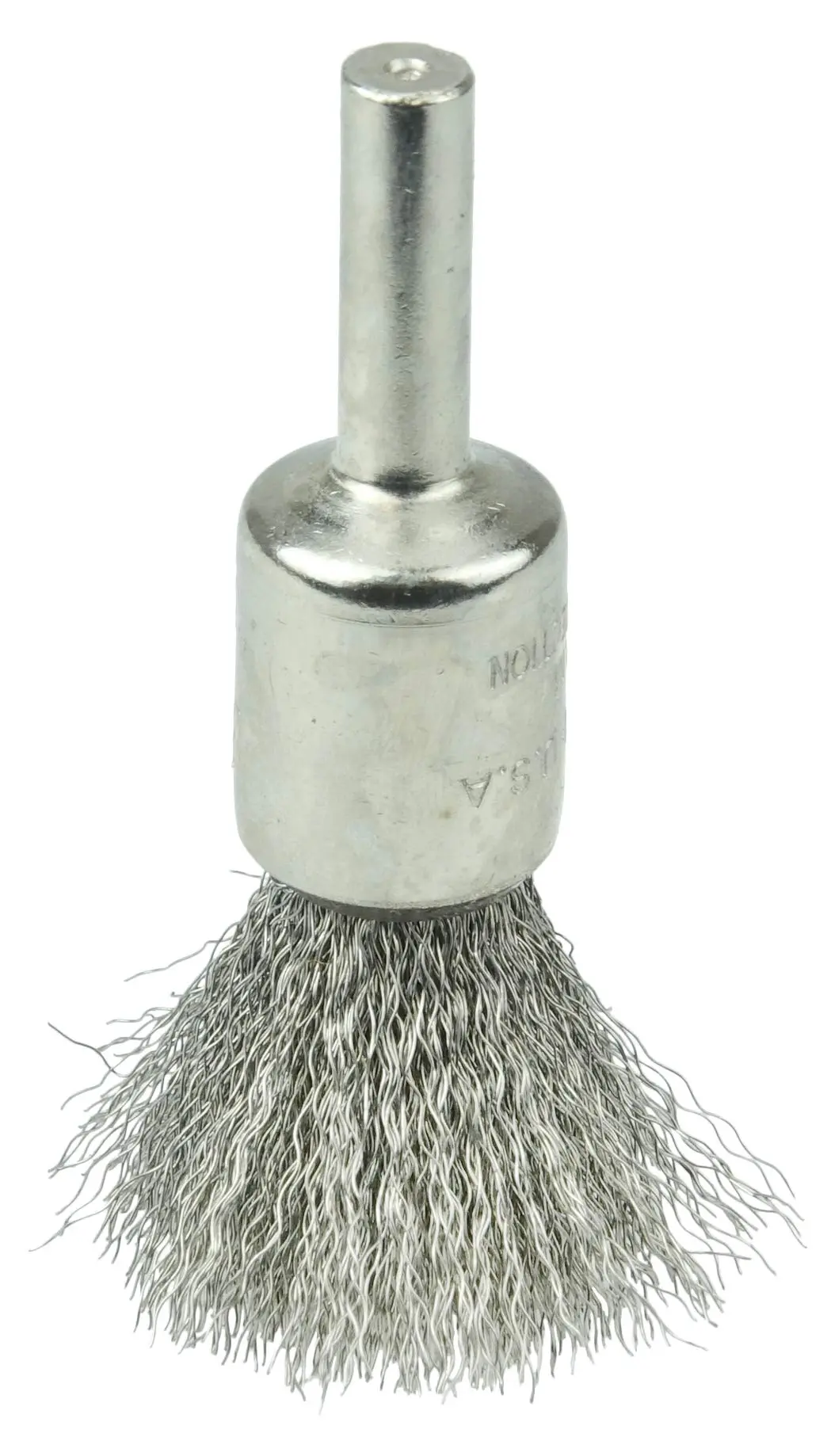 Weiler 10371 Nickel-Plated Cup End Brush 1/2", .0104" Stainless Steel Crimped Wire Fill