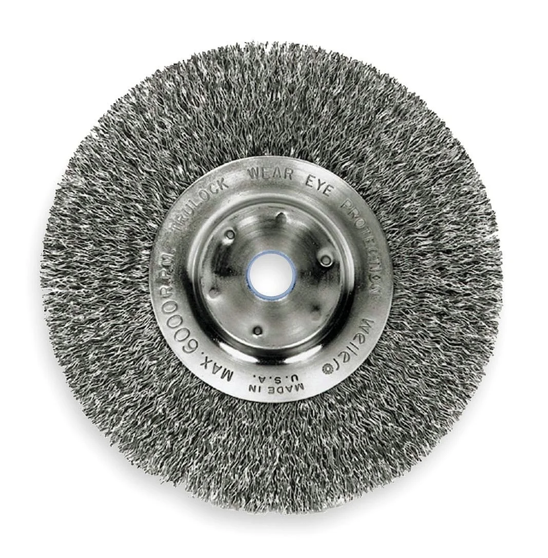 Crimped Wire Wheel Wire Brush, Arbor, 12"