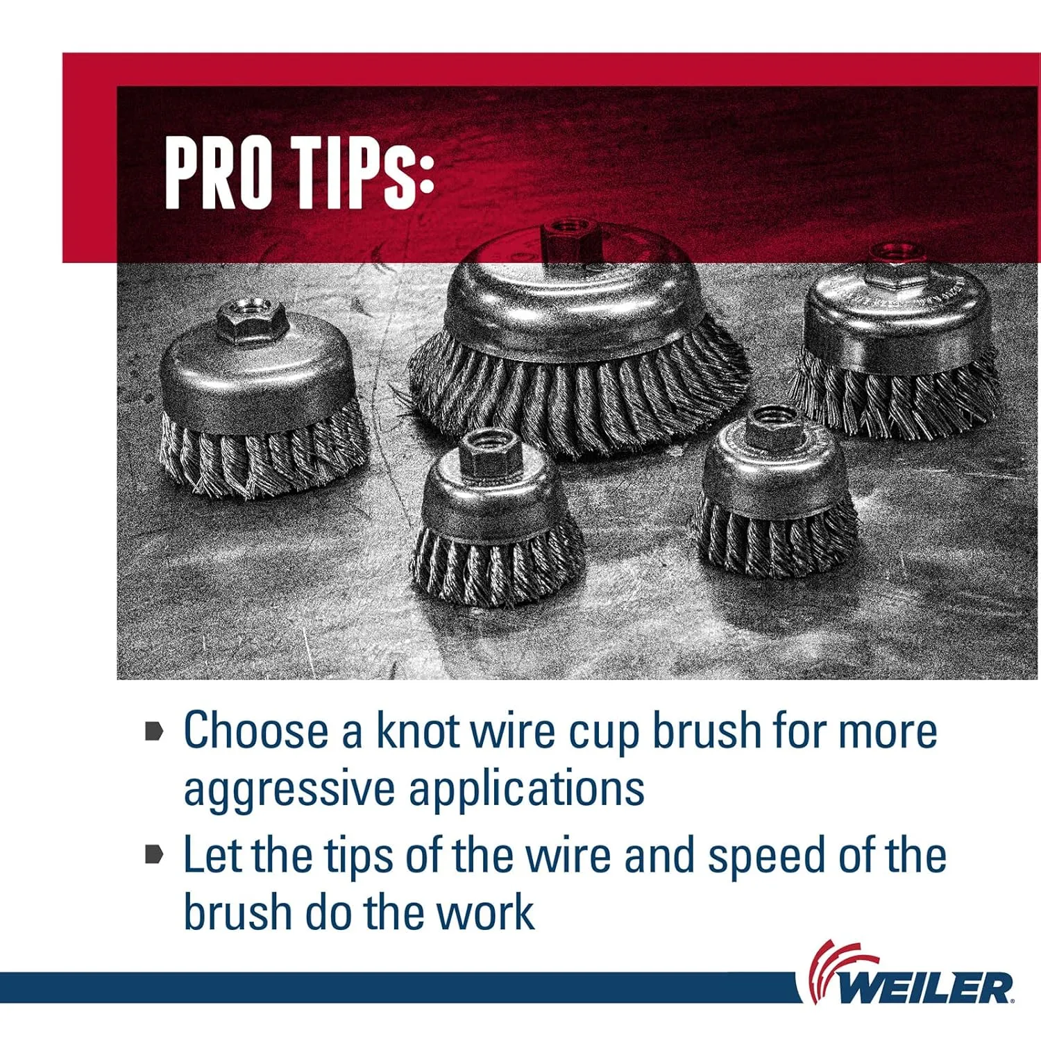 WEILER 2-3/4" Wire Cup Brush, Single-Row Knot, M10 x 1.50