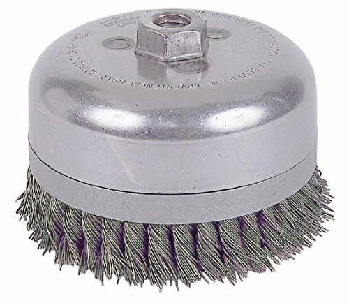 Weiler 12676 6" Double Row Knot Wire Cup, Banded, .023" Steel Fill, 5/8"-11 UNC Nut, Made in The USA