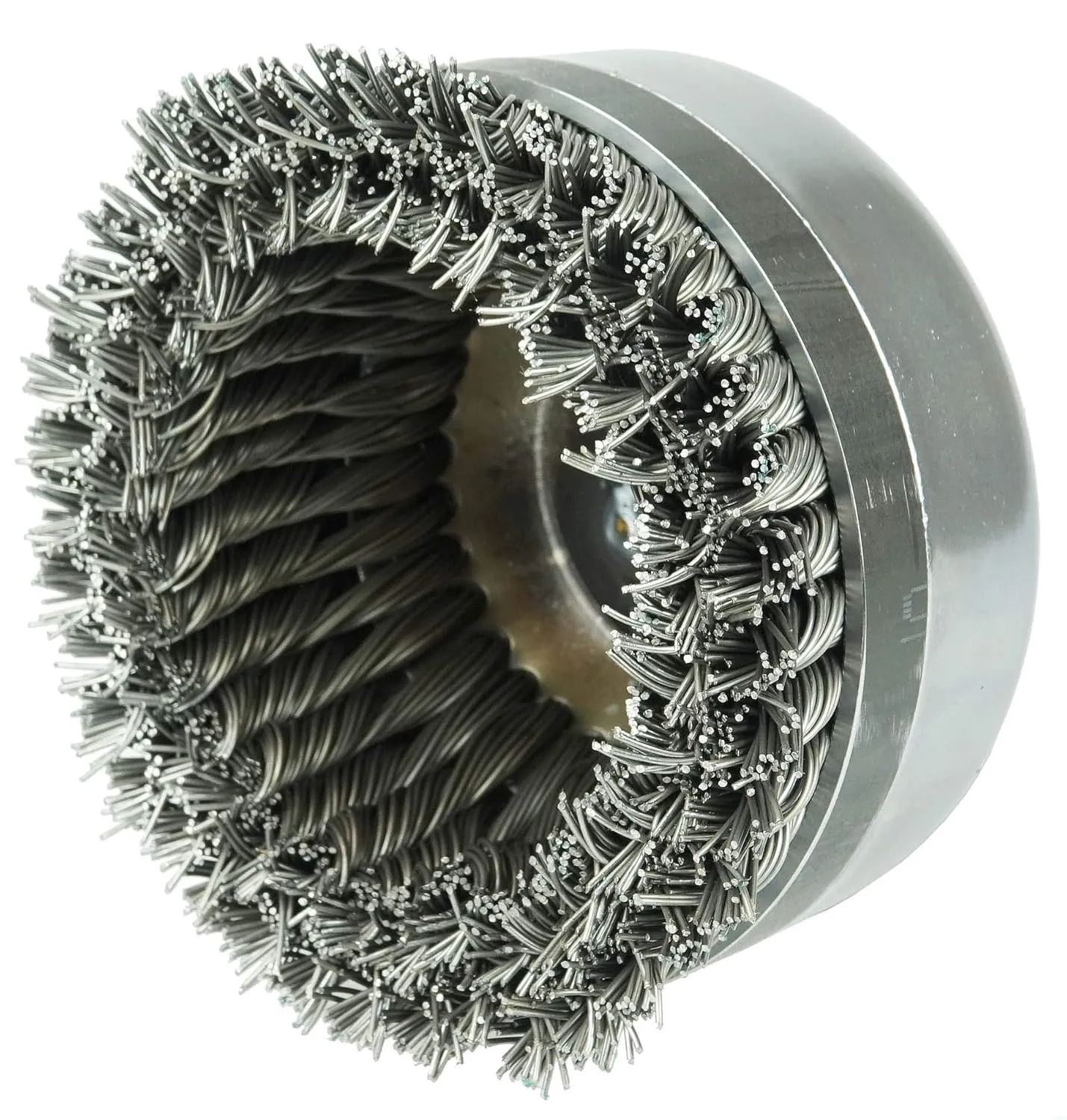 Weiler 12676 6" Double Row Knot Wire Cup, Banded, .023" Steel Fill, 5/8"-11 UNC Nut, Made in The USA
