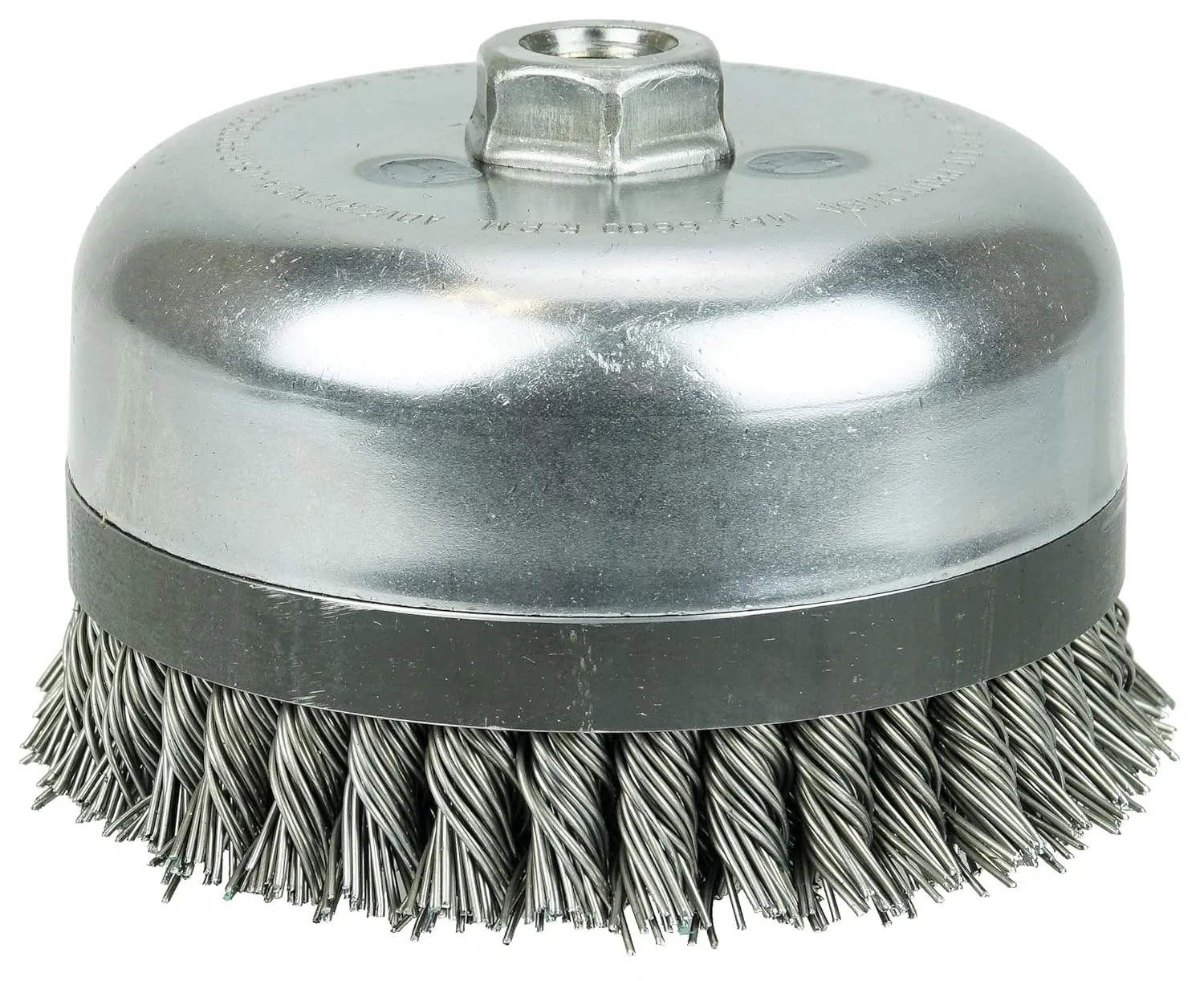 Weiler 12676 6" Double Row Knot Wire Cup, Banded, .023" Steel Fill, 5/8"-11 UNC Nut, Made in The USA