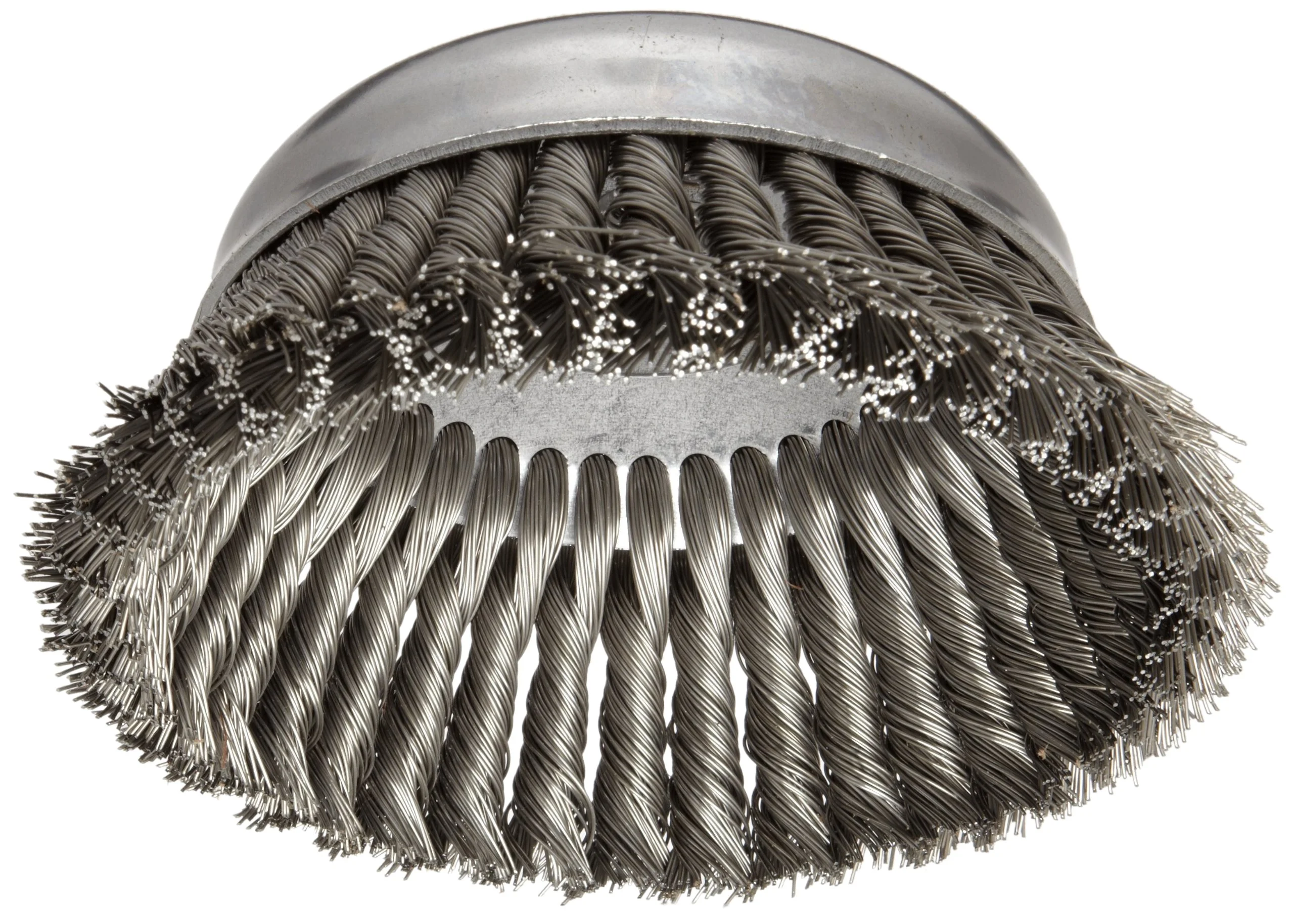 Weiler 12856 5/8"-11 Arbor, 0.023" Wire, 6" Diameter, 1-5/8" Trim, Single Row Knot Wire Cup Brush