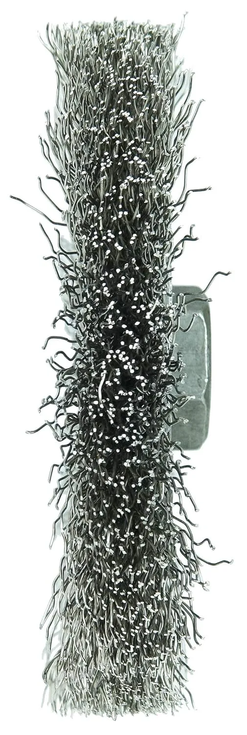 Weiler 13085 4" Narrow Face Crimped Wire Wheel, .014" Stainless Steel Fill, 5/8"-11 Unc Nut, Made in the USA