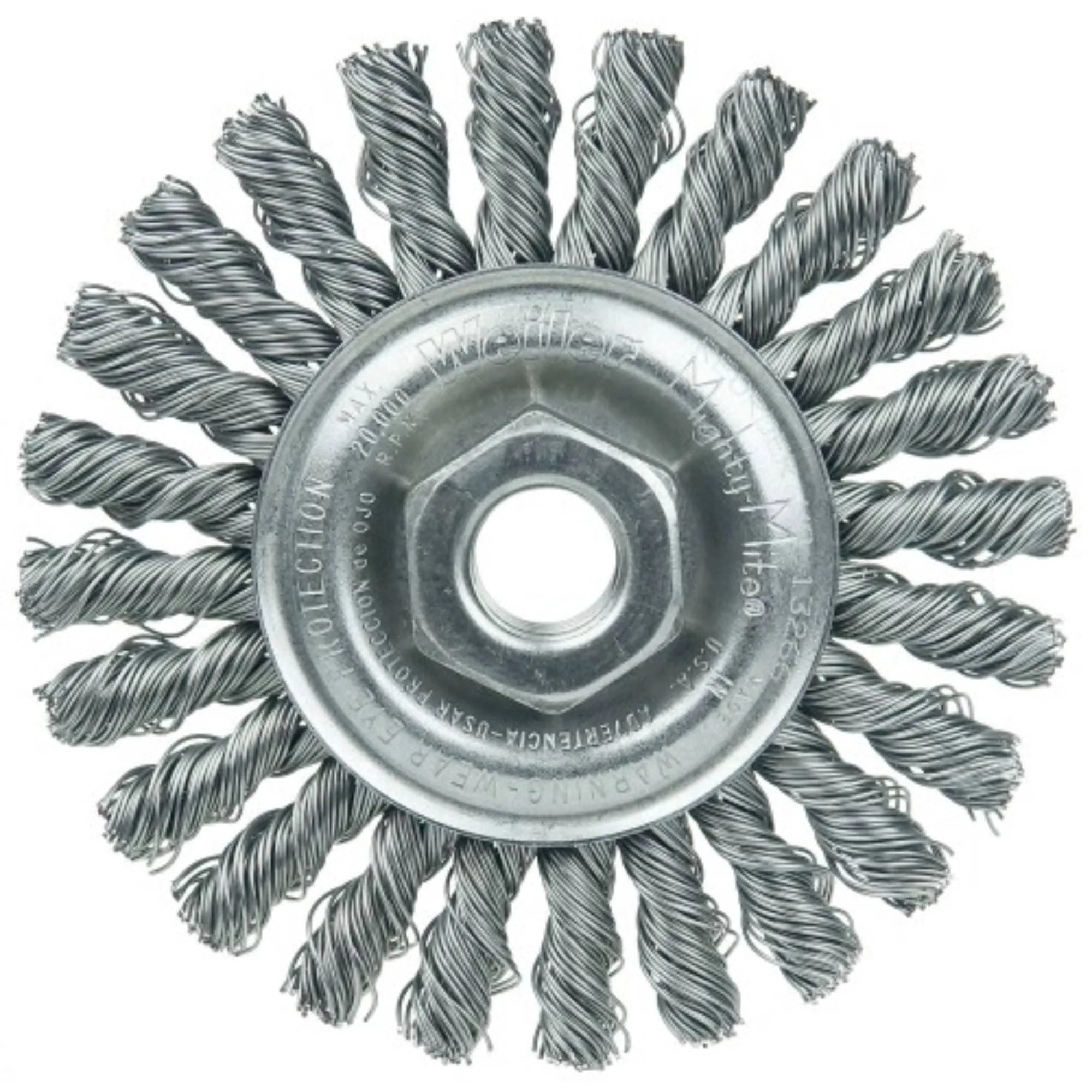 Weiler 13266 Cable Twist Knot Wire Wheel 4", .020" Steel Fill, 5/8"-11 Unc Nut, Made in the USA Pack of 1