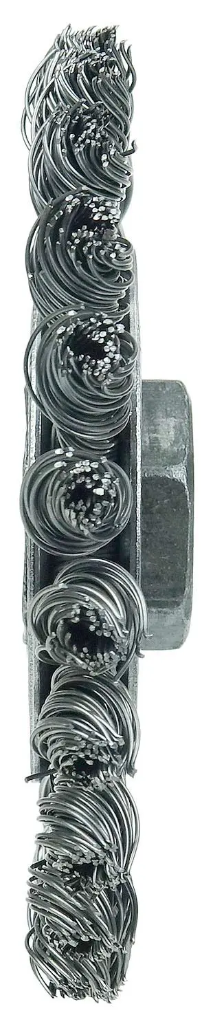 Weiler 13266 Cable Twist Knot Wire Wheel 4", .020" Steel Fill, 5/8"-11 Unc Nut, Made in the USA Pack of 1