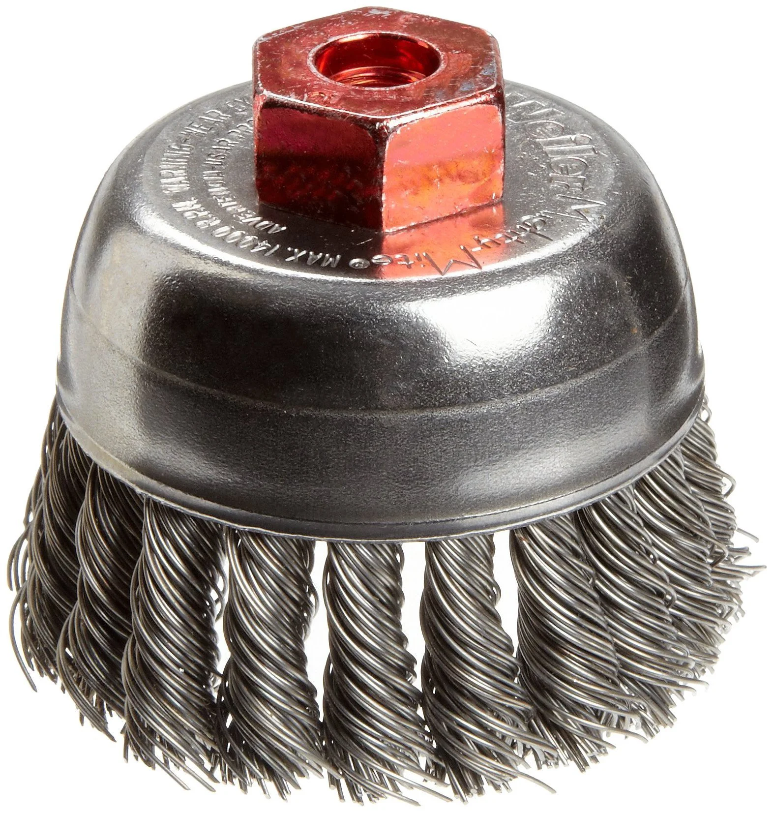 WEILER 2-3/4" Wire Cup Brush, Single-Row Knot, M10 x 1.50