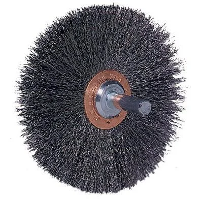 Weiler Stem-Mounted Conflex Wheel Brush, 1.5 in Dia, 1/4 in Shank