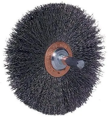Weiler Stem-Mounted Conflex Wheel Brush, 1.5 in Dia, 1/4 in Shank