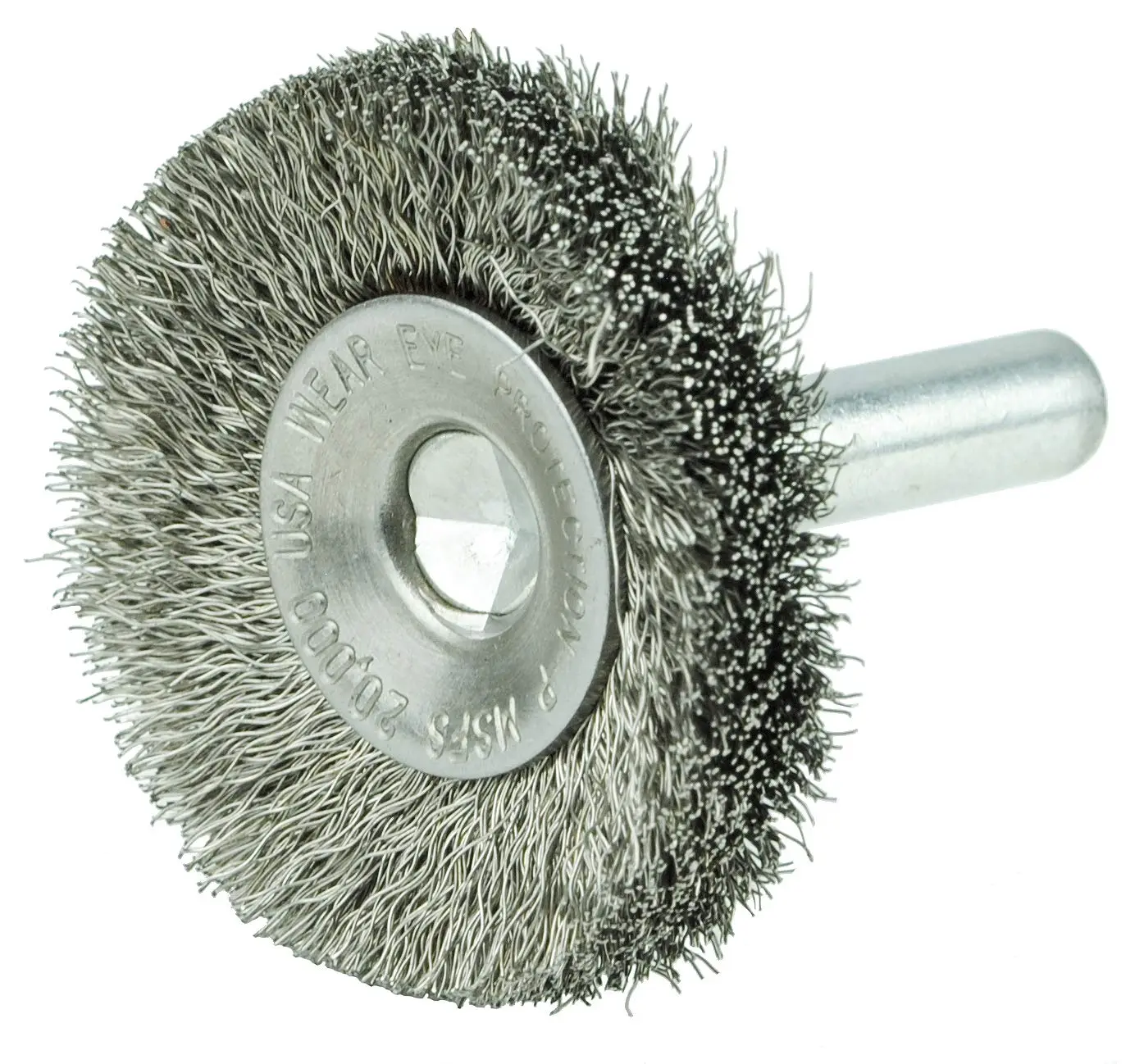 WEILER 1-1/2" Stem-Mounted Concave Crimped Wire Wheel 1/4" Stem