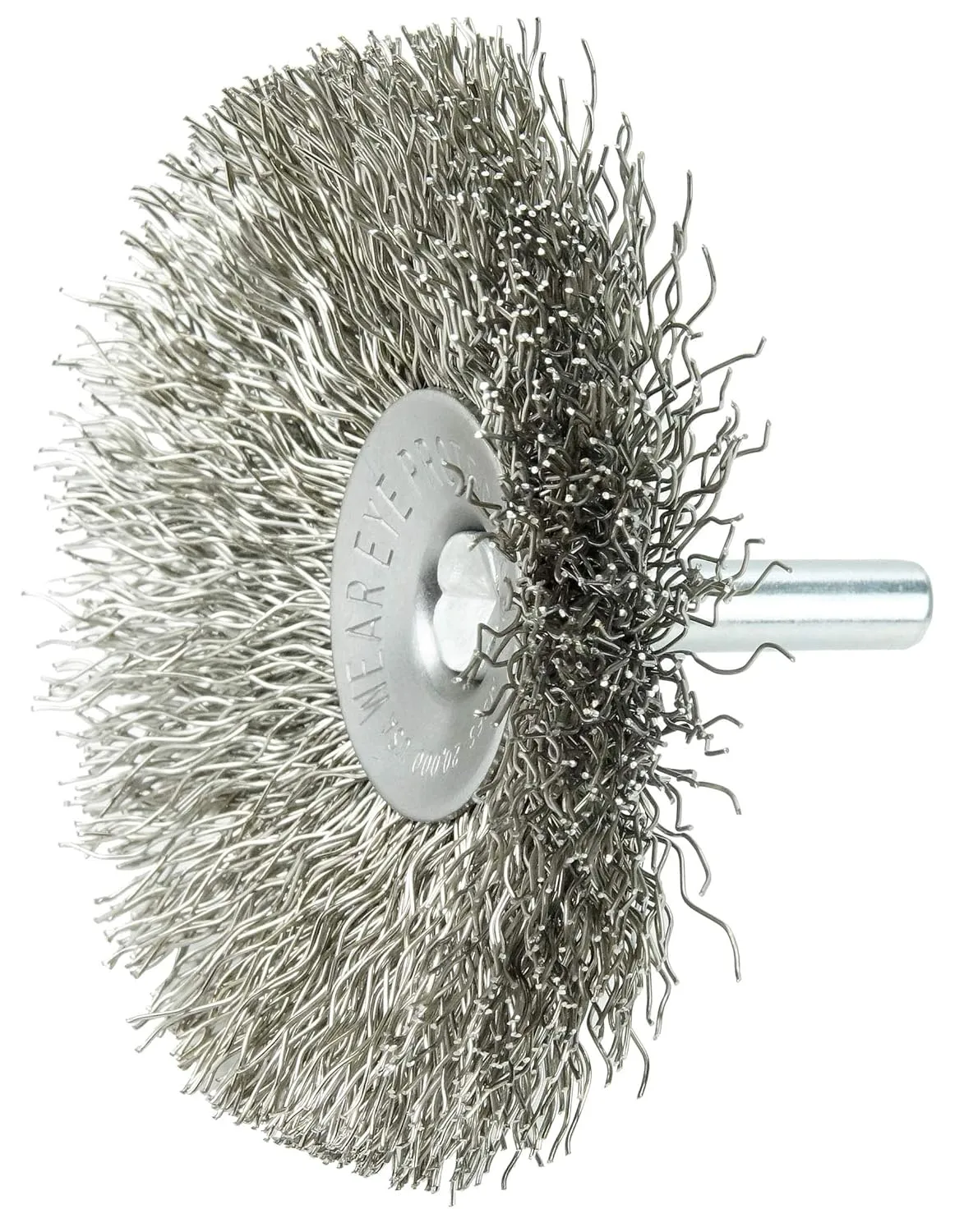Weiler 3" Stem-Mounted Concave Crimped Wire Wheel, .014" Wire, 1/4" Stem (Pack of 10)