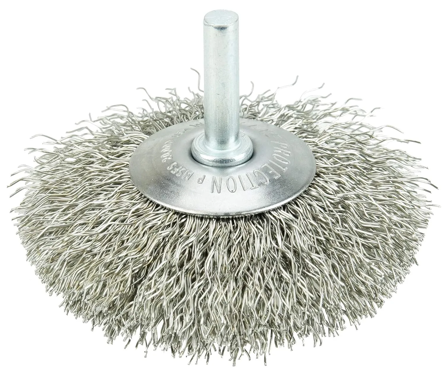 Weiler 3" Stem-Mounted Concave Crimped Wire Wheel, .014" Wire, 1/4" Stem (Pack of 10)