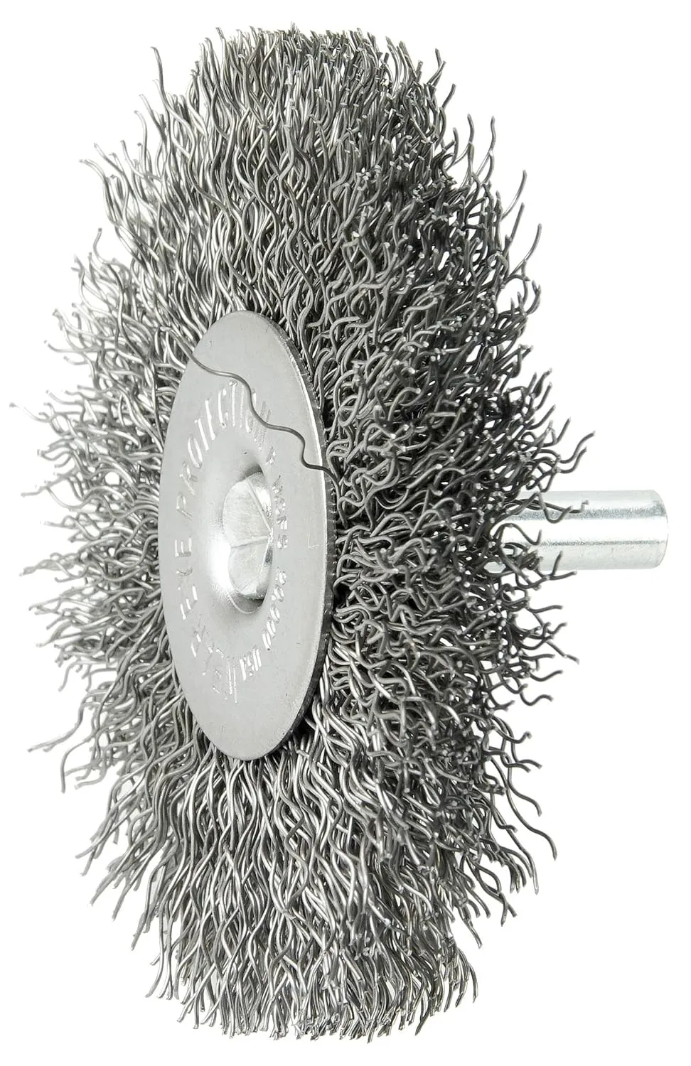 Weiler 17966 3" Stem-Mounted Crimped Wire Radial Wheel, .014" Steel Fill, 1/4" Stem, Made in the USA Steel 0.014 Wire Size