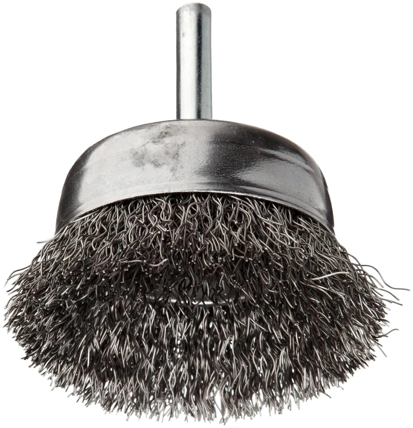 Weiler 14306 2" Crimped Wire Utility Cup Brush, .0118" Steel Fill, 1/4" Stem, Made in the USA Pack of 1 .0118 Wire Size