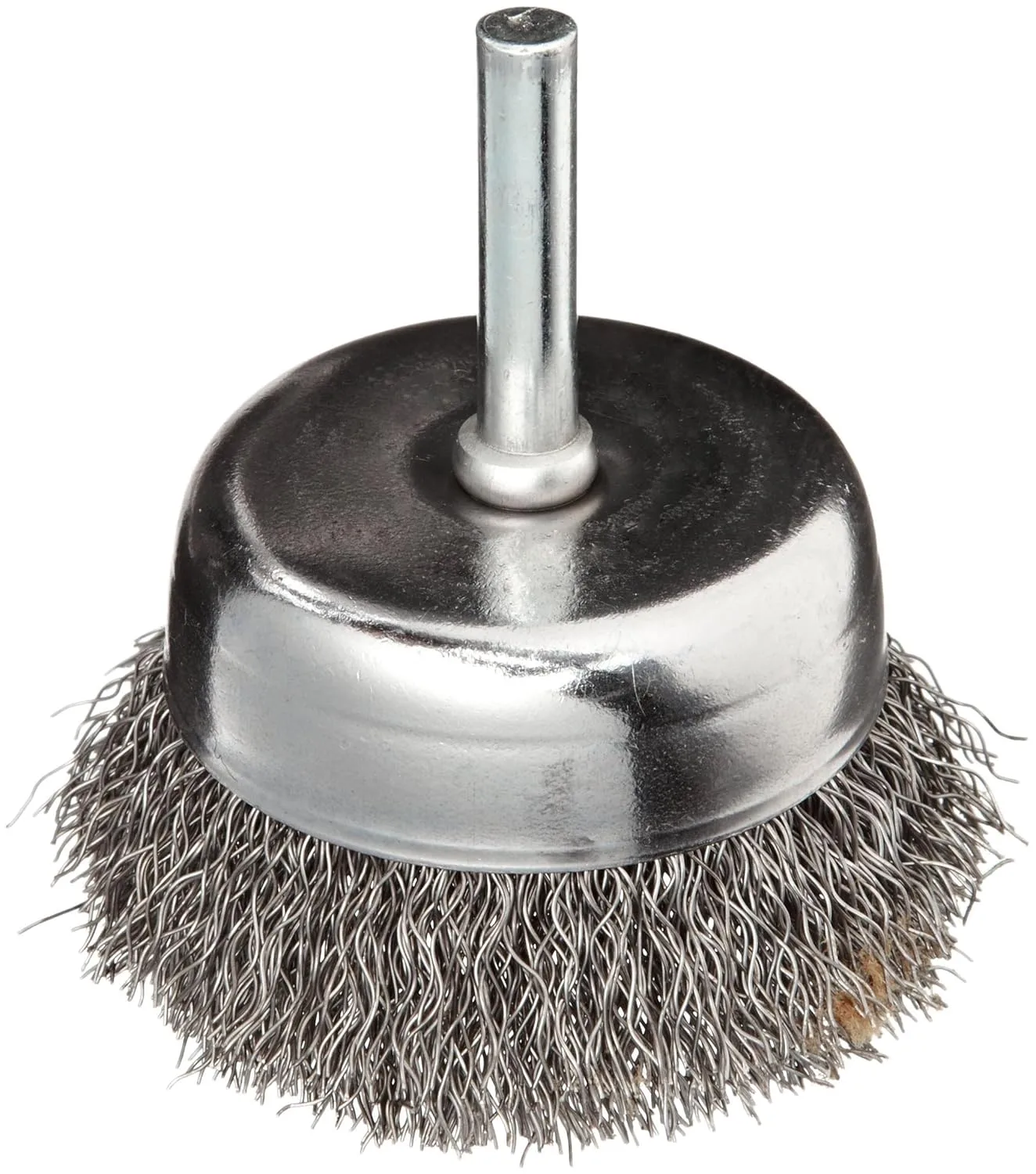 Weiler 14306 2" Crimped Wire Utility Cup Brush, .0118" Steel Fill, 1/4" Stem, Made in the USA Pack of 1 .0118 Wire Size