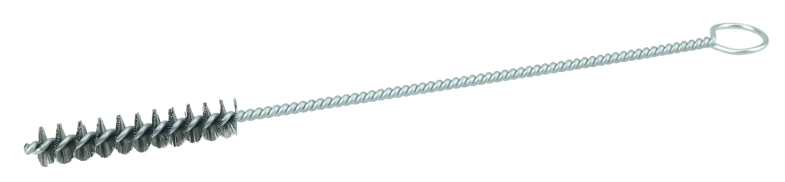 WEILER Single-Stem Single-Spiral Hand Tube Brush, 3/8\" Diameter, Eye Handle, Made in USA