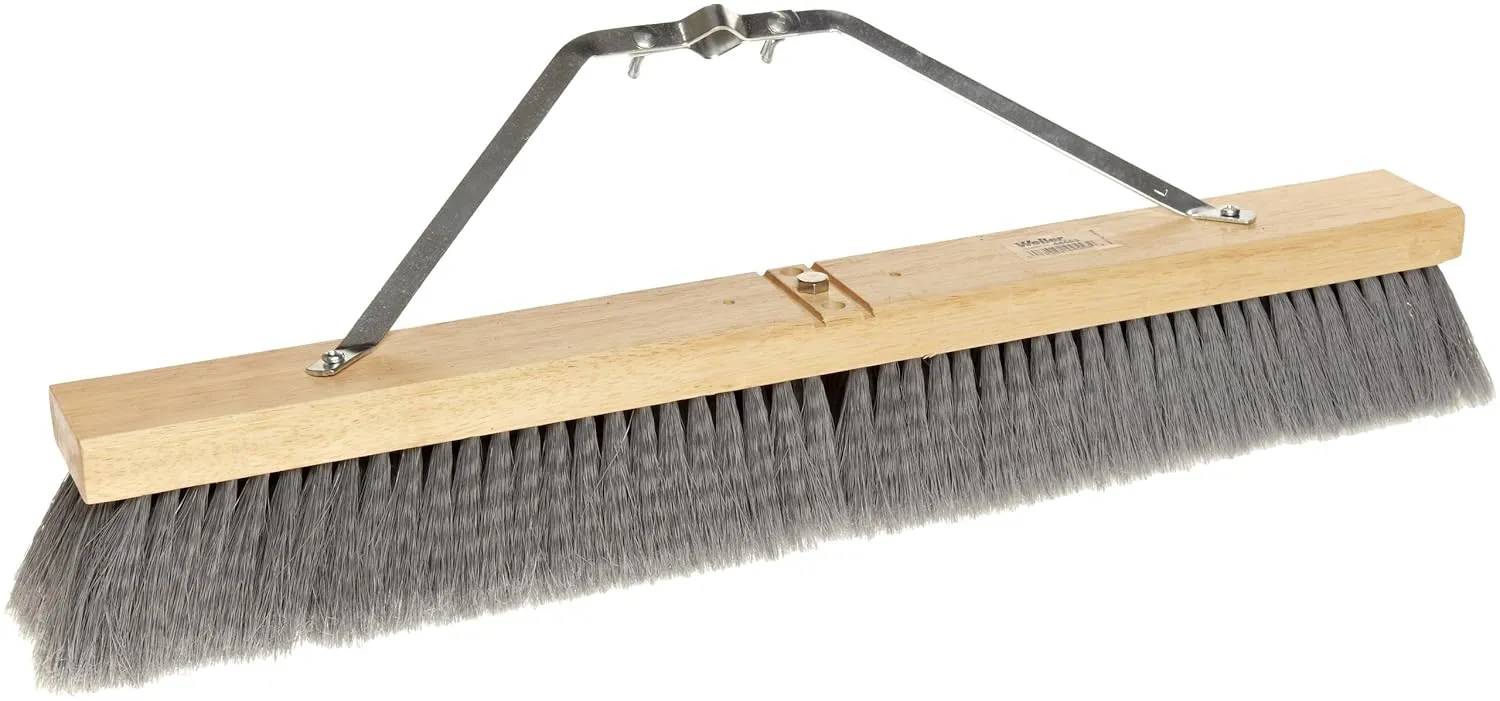 Weiler 24-inch Contractor Push Broom, Hardwood Block, Flagged Bristles