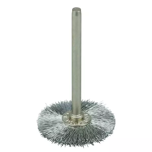 Weiler 26015 0.005" Wire Size, 1" Diameter, Steel Bristles, 1/8" Stem Size, Wire Fill, Miniature Wire Wheel Brush