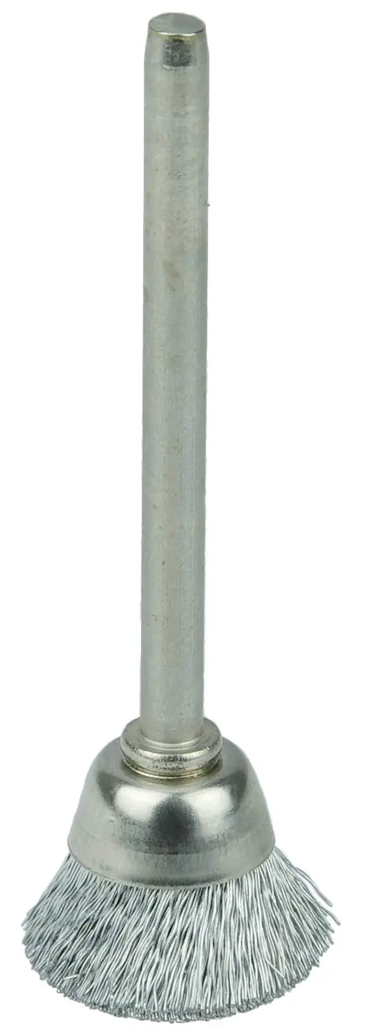 Weiler 26074 5/8" Miniature Cup Brush, .005" Steel Fill, 1/8" Stem, Made in the USA Pack of 1 .005 Wire Size