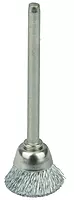 Weiler 26074 5/8" Miniature Cup Brush, .005" Steel Fill, 1/8" Stem, Made in the USA Pack of 1 .005 Wire Size