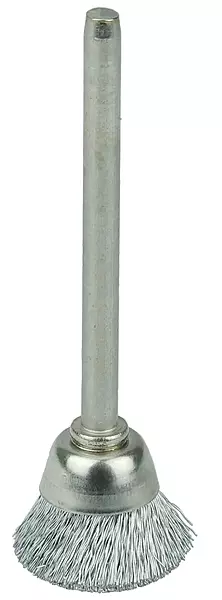 Weiler 26074 5/8" Miniature Cup Brush, .005" Steel Fill, 1/8" Stem, Made in the USA Pack of 1 .005 Wire Size