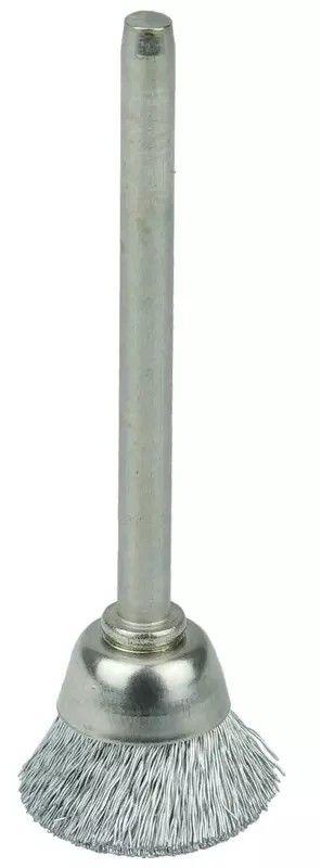 Weiler 26074 5/8" Miniature Cup Brush, .005" Steel Fill, 1/8" Stem, Made in the USA Pack of 1 .005 Wire Size