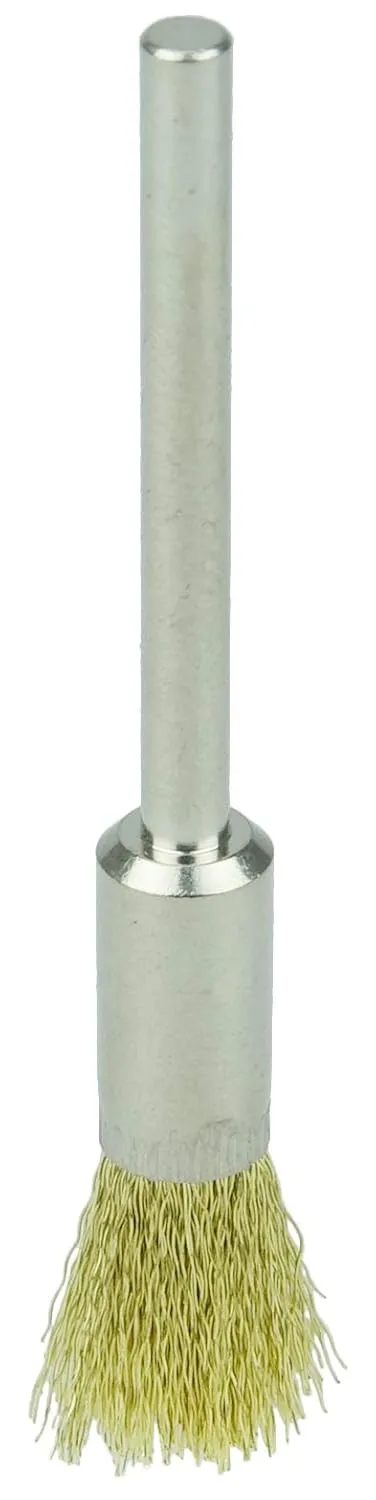 Weiler 26106 0.005" Wire Size, 1/4" Diameter, 1/8" Stem Size, Brass Bristles, Miniature End Brush, Made in the USA