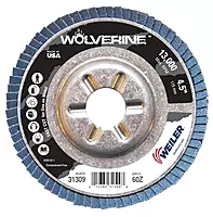 Weiler 31309 Vortec Pro 7/8" Arbor, 4-1/2" Diameter, 60 Grit, Zirconium, Aluminum Backing, Angled Abrasive Flap Disc