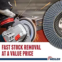 Weiler 31349 4-1/2" Wolverine Abrasive Flap Disc, Conical (TY29), Phenolic Backing, 36Z