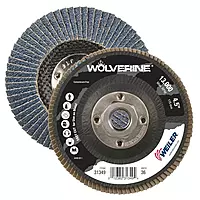 Weiler 31349 4-1/2" Wolverine Abrasive Flap Disc, Conical (TY29), Phenolic Backing, 36Z