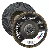 Weiler 31355 Wolverine 5" x 7/8" Arbor Hole Abrasive Flap Disc, 36 Grit Zirconia Alumina, Bevel Type 29, Phenolic Backing