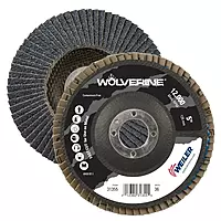 Weiler 31355 Wolverine 5" x 7/8" Arbor Hole Abrasive Flap Disc, 36 Grit Zirconia Alumina, Bevel Type 29, Phenolic Backing