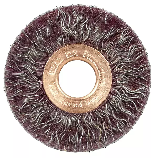 Weiler 35070 Polyflex Encapsulated Crimped Wire Wheel, 2" Small Diameter, 0.14" Steel Fill, 1/2" Arbor Hole