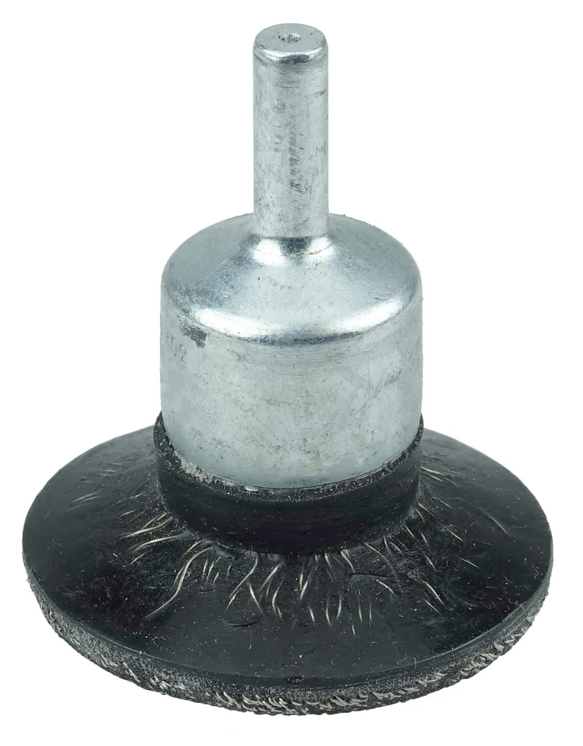 Weiler 35226 1-3/4" Polyflex Encapsulated Circular Flared Crimped Wire End Brush, .0104" Stainless Steel Fill