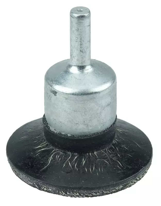 Weiler 35226 1-3/4" Polyflex Encapsulated Circular Flared Crimped Wire End Brush, .0104" Stainless Steel Fill