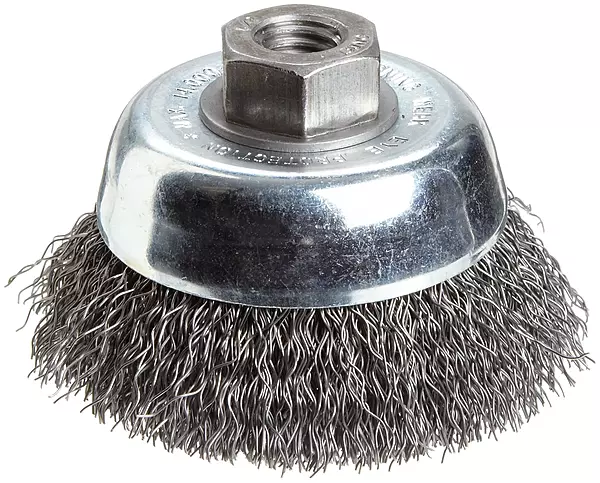 Weiler 36032 Vortec Pro 3" Crimped Wire Cup Brush, .014" Steel Fill. 1/2"-13 UNC Nut, Made in the USA