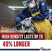Weiler 51168 Tiger Paw XHD Super High Density Abrasive Flap Disc, Type 27 Flat Style, Phenolic Backing, Zirconia Alumina